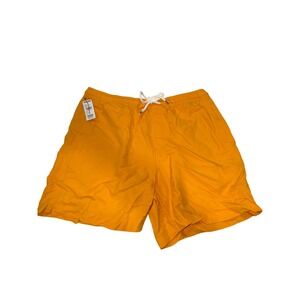 RSQ Men's Orange Nylon Swim Shorts Elastic Waist Drawstring Size M‎
